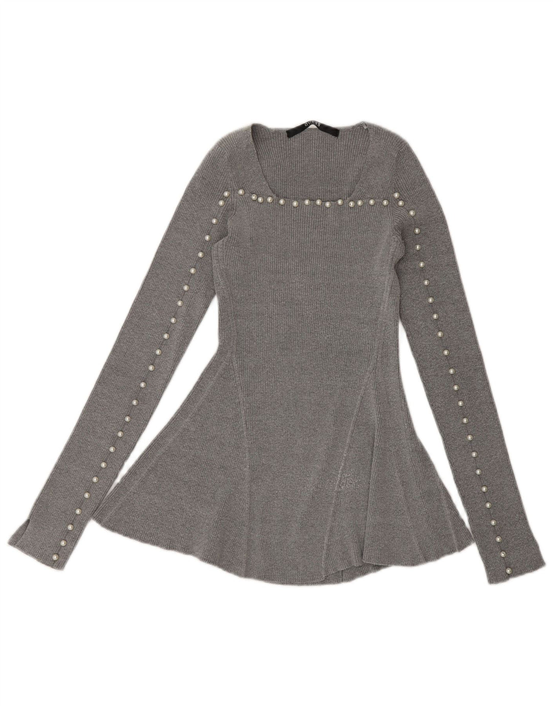 Guess Womens Long Sleeve Blouse Top UK 6 XS Grey Viscose