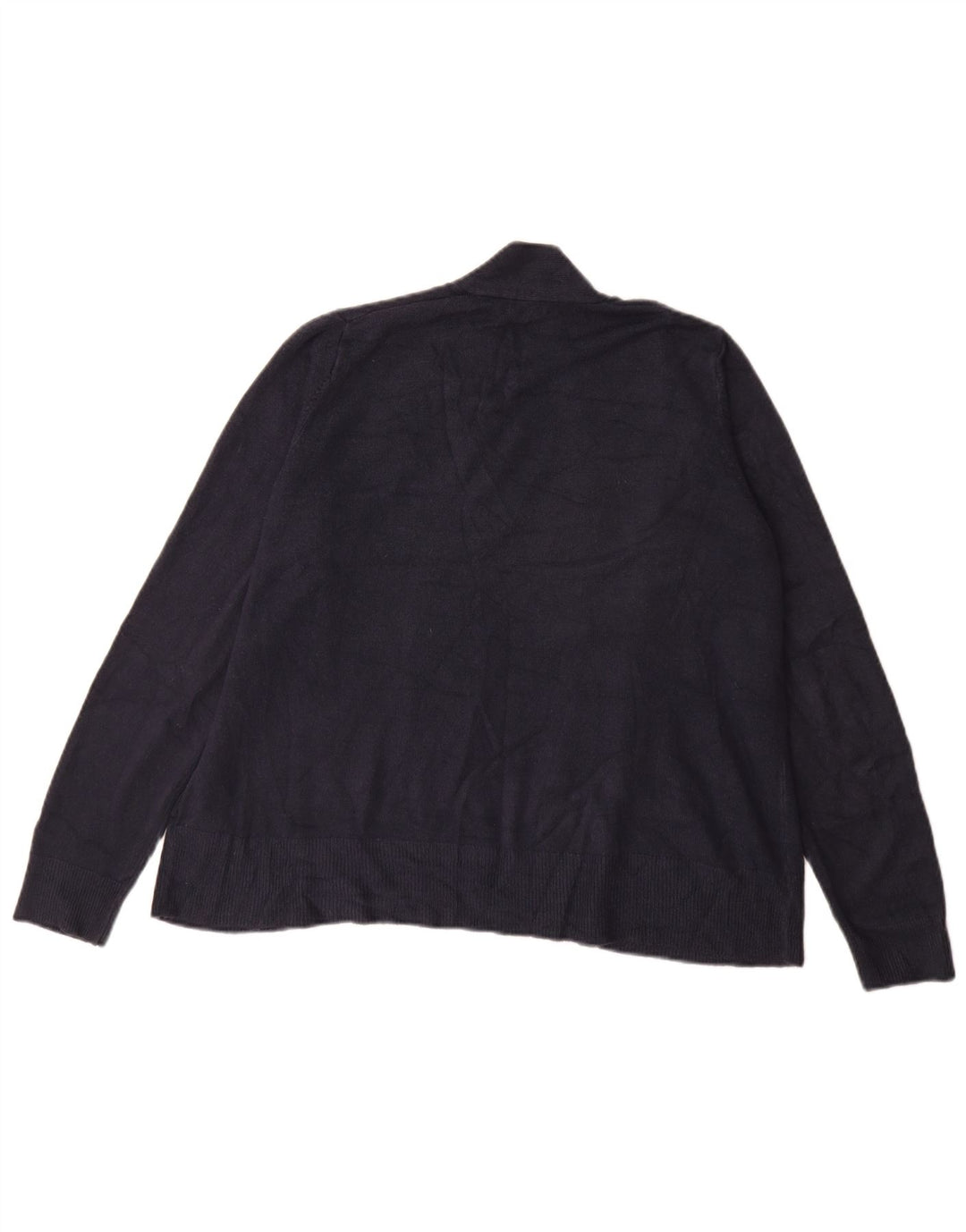 Marks & Spencer Womens Open Cardigan Sweater UK 16 Large Navy Blue Acrylic