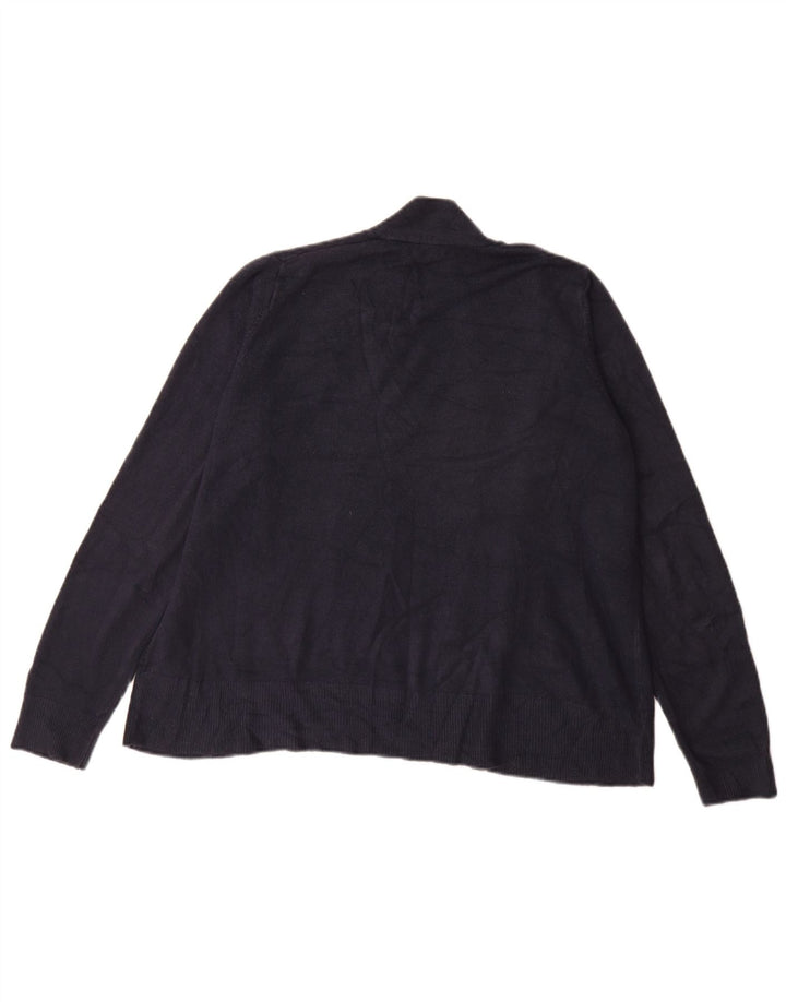 Marks & Spencer Womens Open Cardigan Sweater UK 16 Large Navy Blue Acrylic