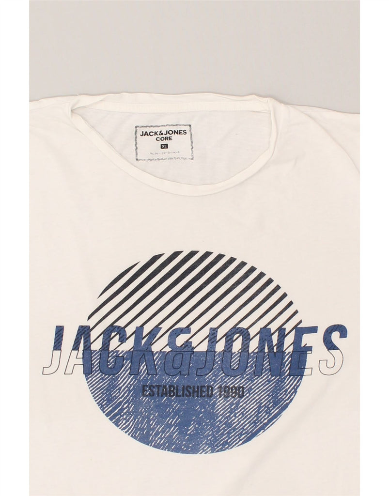 JACK & JONES Mens Graphic T-Shirt Top XL White Cotton | Vintage Jack & Jones | Thrift | Second-Hand Jack & Jones | Used Clothing | Messina Hembry 