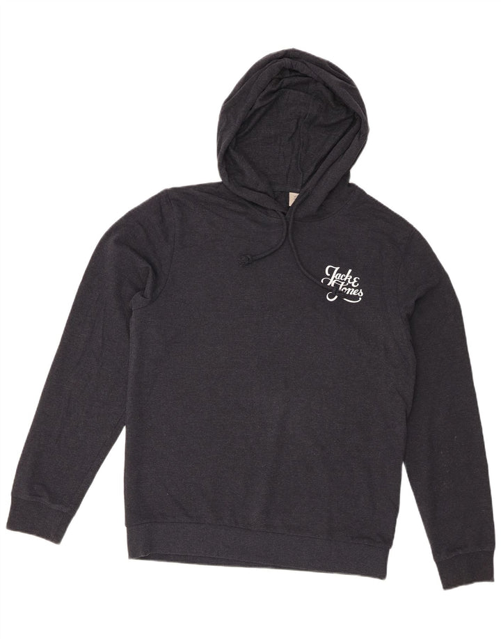 Jack & Jones Mens Hoodie Jumper Medium Navy Blue Cotton