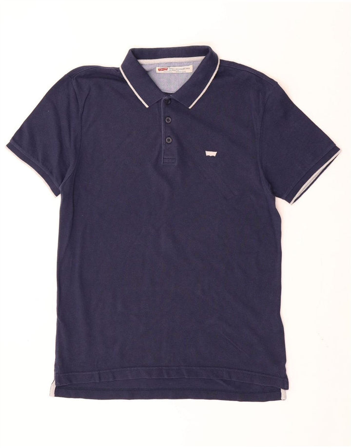 LEVI'S Mens Coupe Standard Standard Fit Polo Shirt Medium Navy Blue Cotton