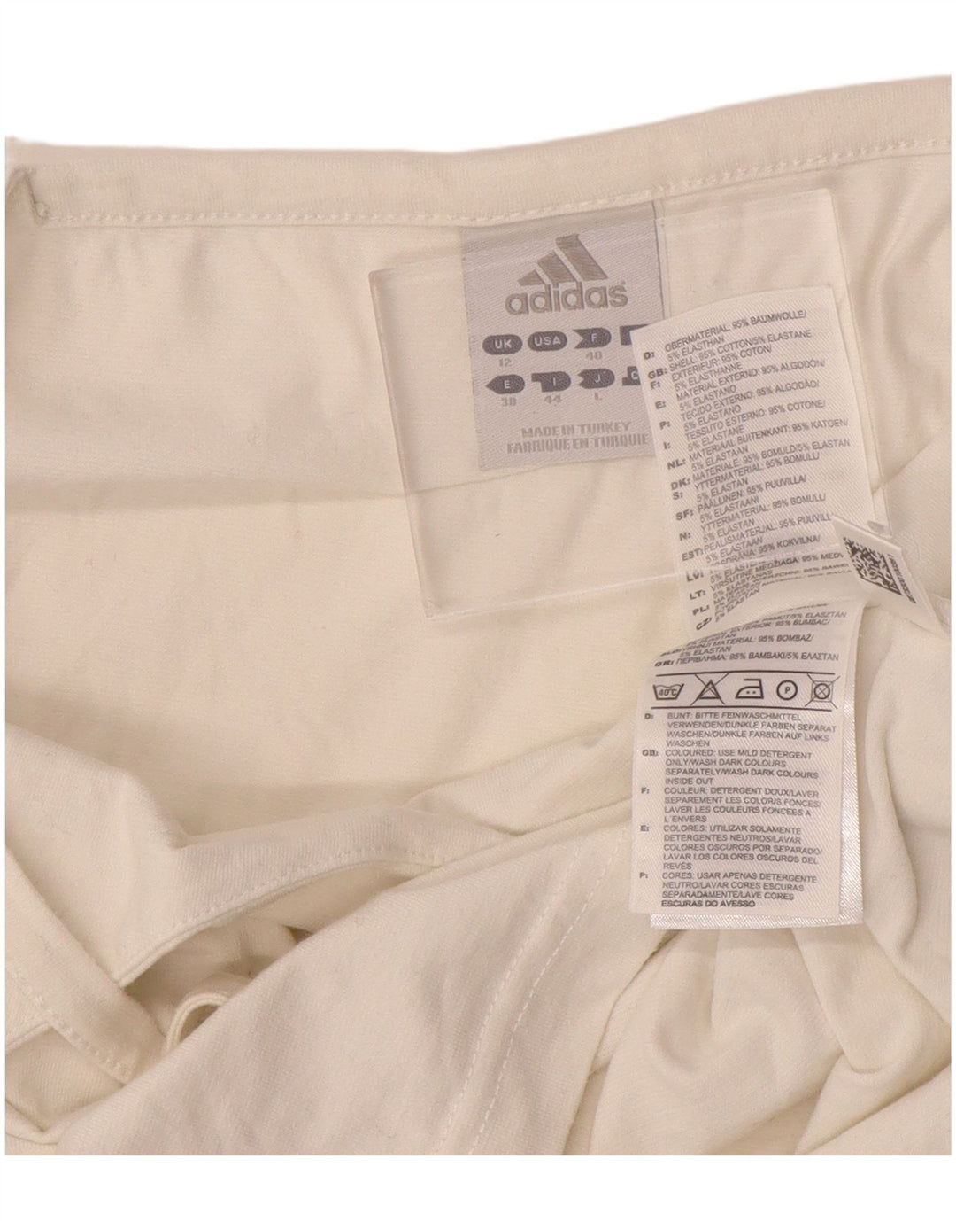 ADIDAS Womens Crop Cami Top UK 12 Medium Off White Cotton