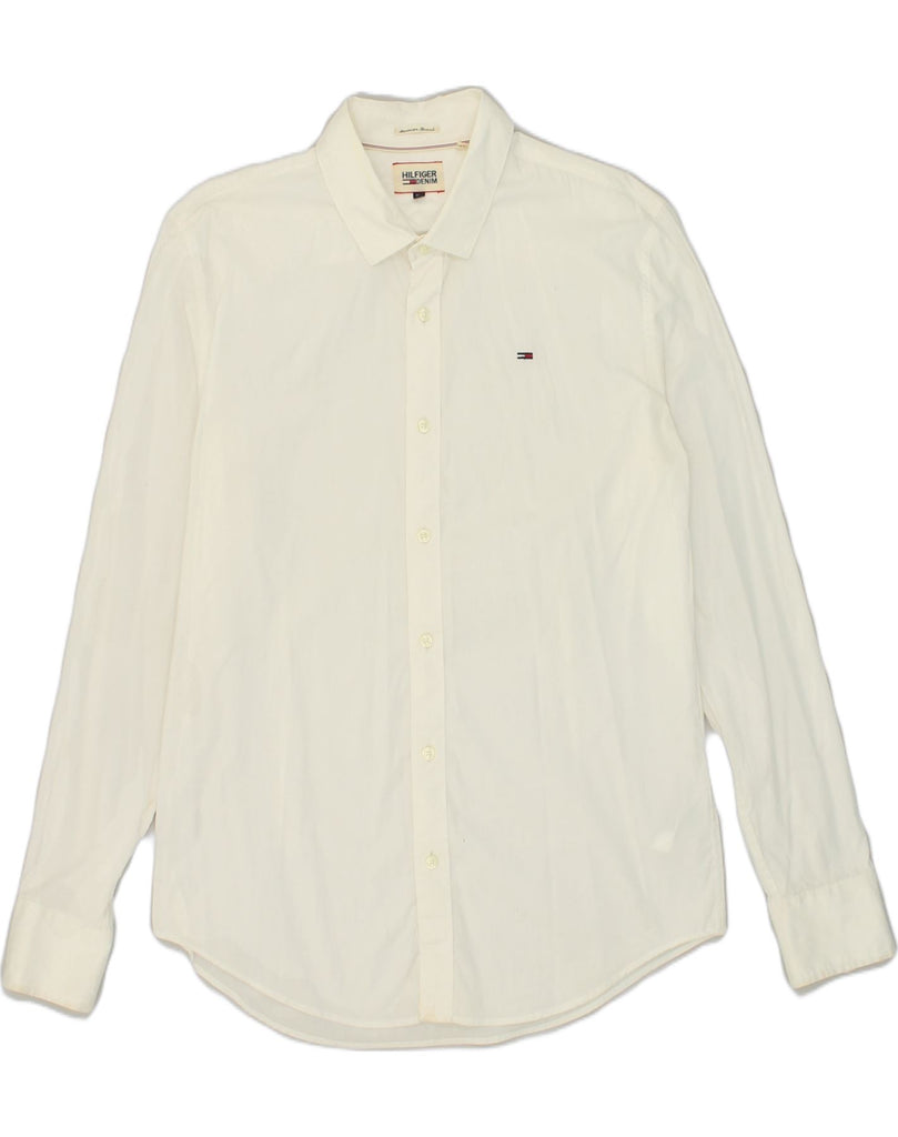 TOMMY HILFIGER Mens Shirt XL White Cotton | Vintage Tommy Hilfiger | Thrift | Second-Hand Tommy Hilfiger | Used Clothing | Messina Hembry 