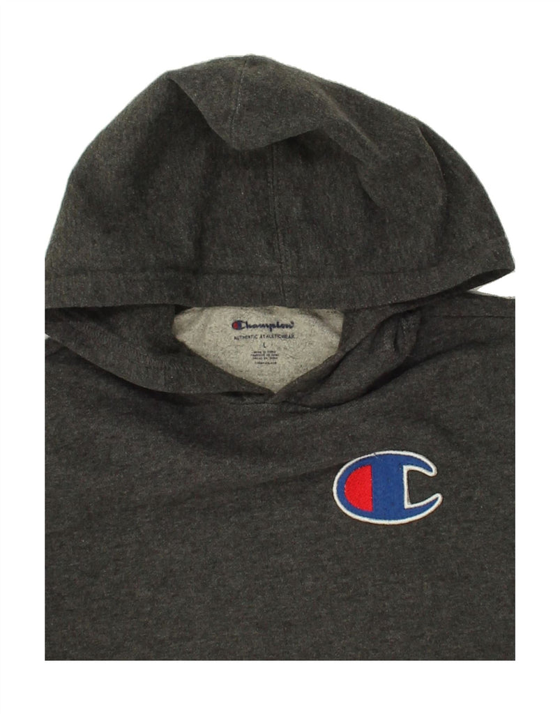 CHAMPION Boys Graphic Hoodie Jumper 11-12 Years Large Grey Cotton Vintage Champion and Second-Hand Champion from Messina Hembry 