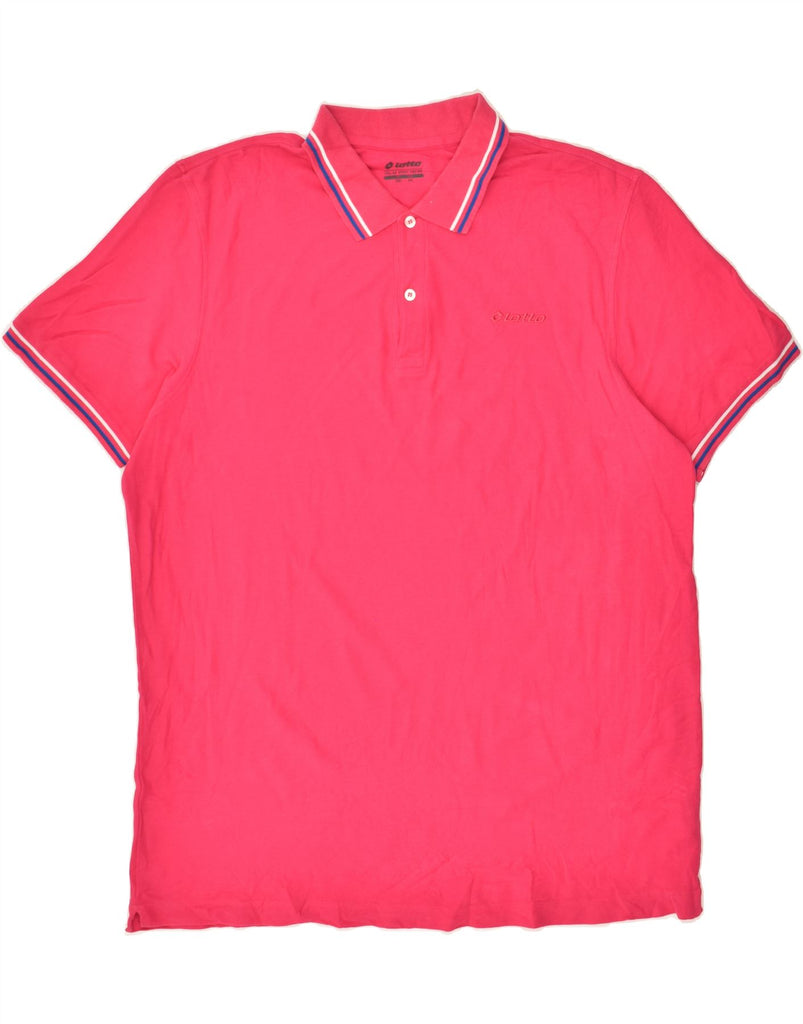 LOTTO Mens Polo Shirt 2XL Pink Cotton | Vintage Lotto | Thrift | Second-Hand Lotto | Used Clothing | Messina Hembry 