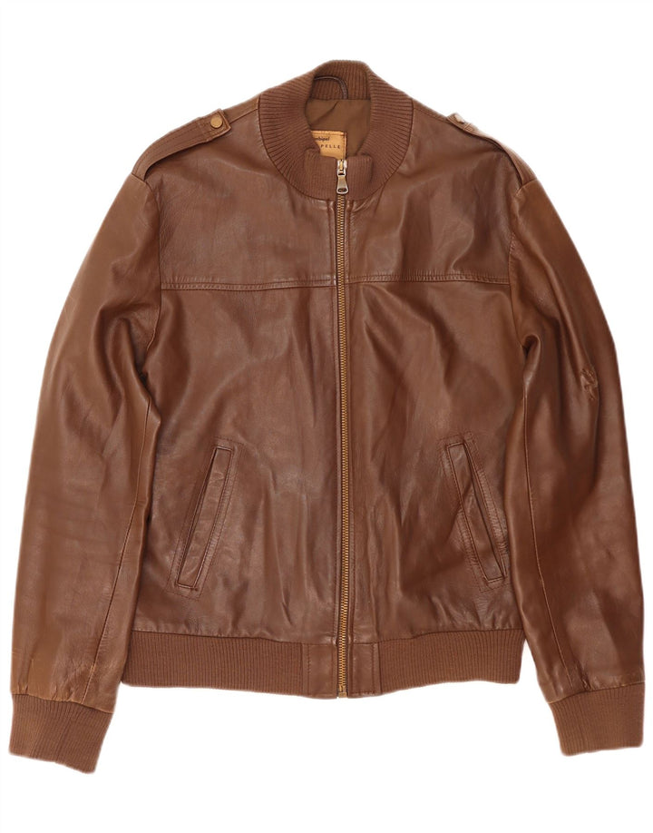 Conbipel Mens Leather Jacket IT 52 Large Brown Leather