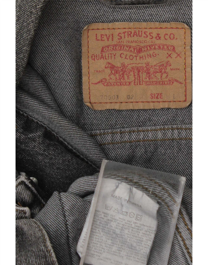 Levi's Mens Denim Jacket UK 40 Large Grey Cotton