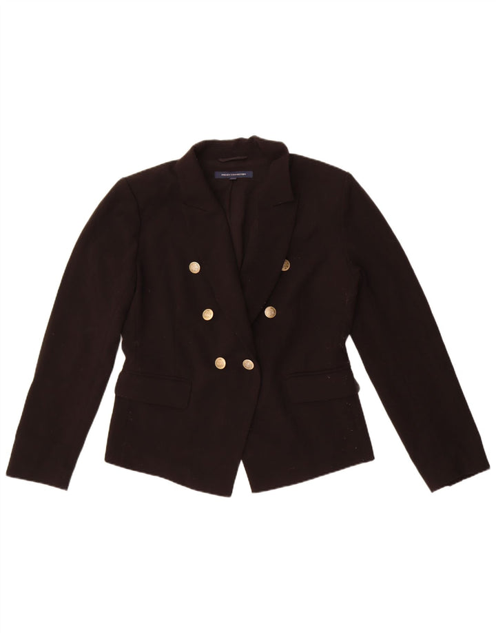 French Connection Womens Double Breasted Blazer Jacket UK 10 Small Black