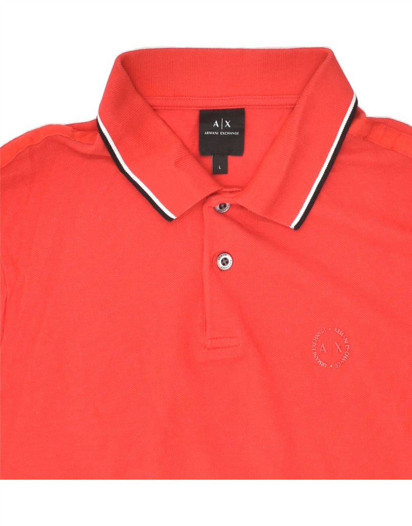 ARMANI EXCHANGE Mens Polo Shirt Large Red Cotton Vintage Armani Exchange and Second-Hand Armani Exchange from Messina Hembry 