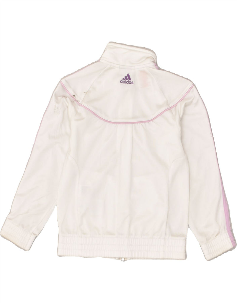 ADIDAS Girls Tracksuit Top Jacket 5-6 Years White Polyester | Vintage Adidas | Thrift | Second-Hand Adidas | Used Clothing | Messina Hembry 