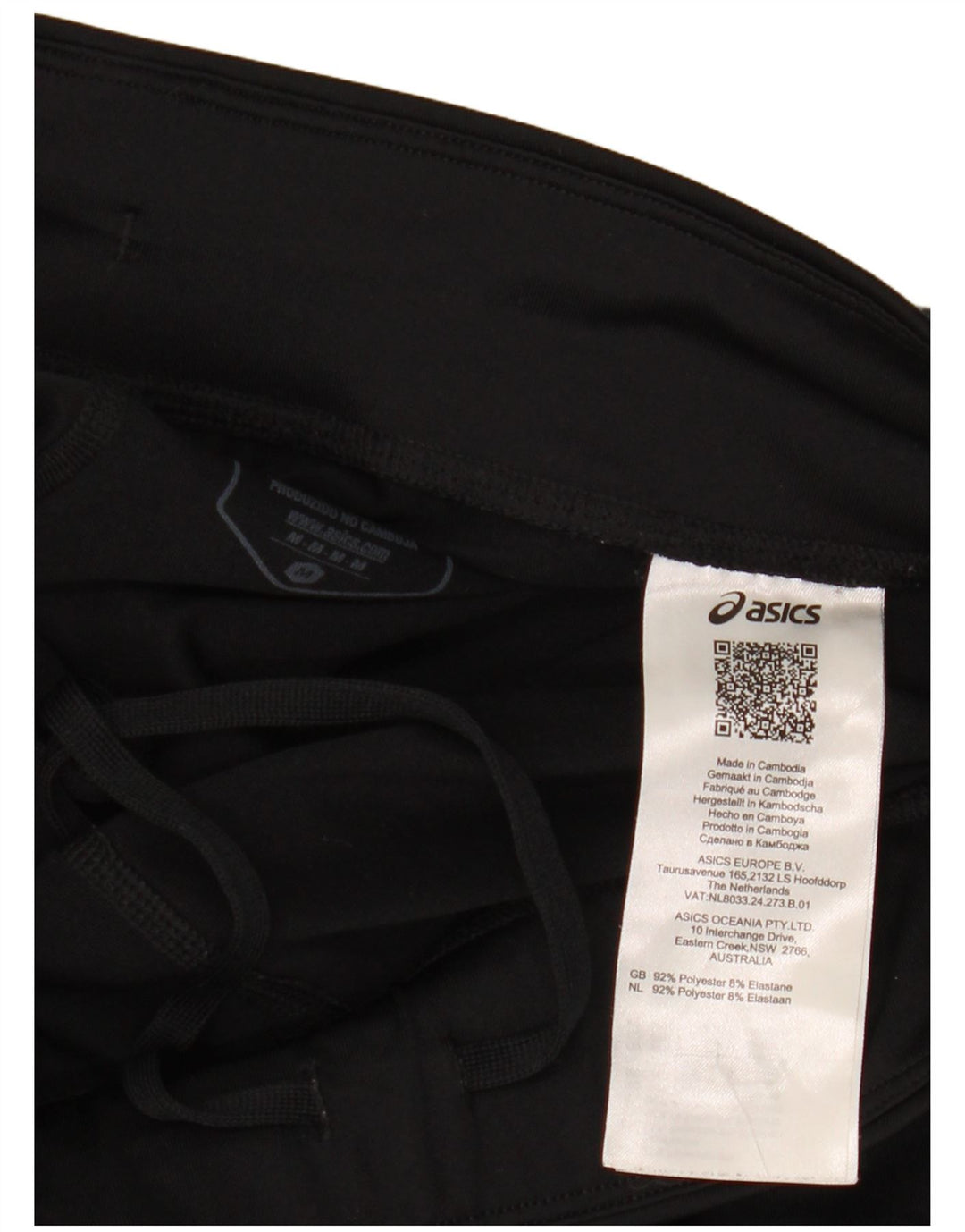 Asics Womens Capri Leggings UK 12 Medium  Black Polyester