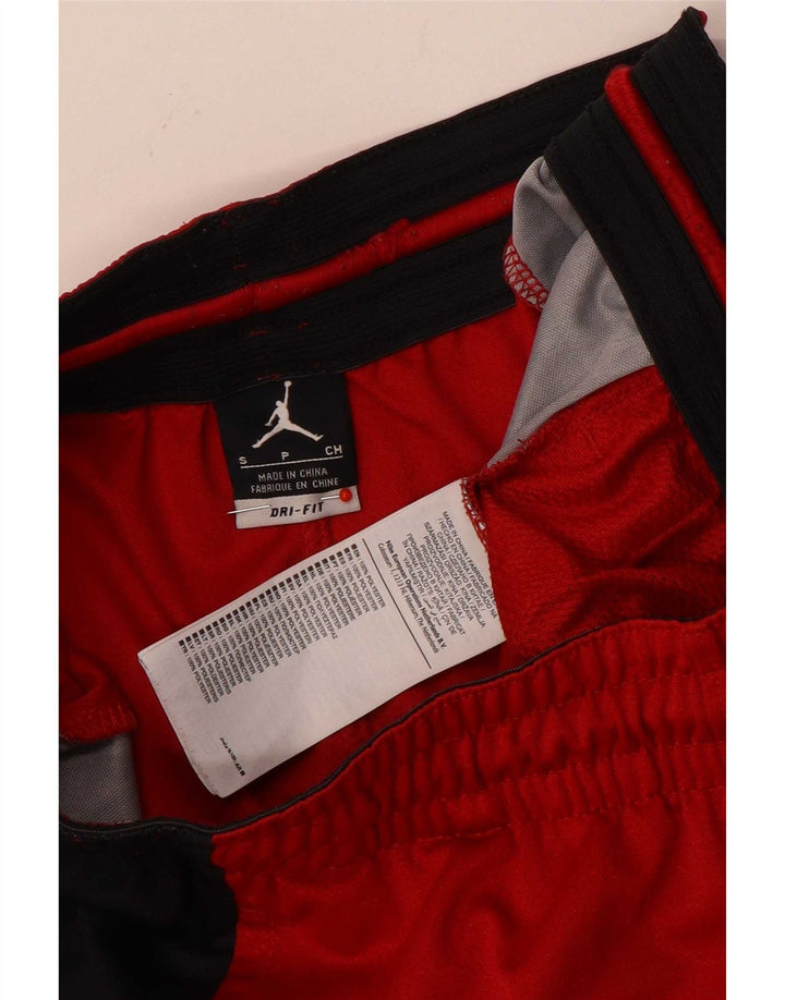 Jordan Mens Dri Fit Graphic Sport Shorts Small Red Colourblock Polyester
