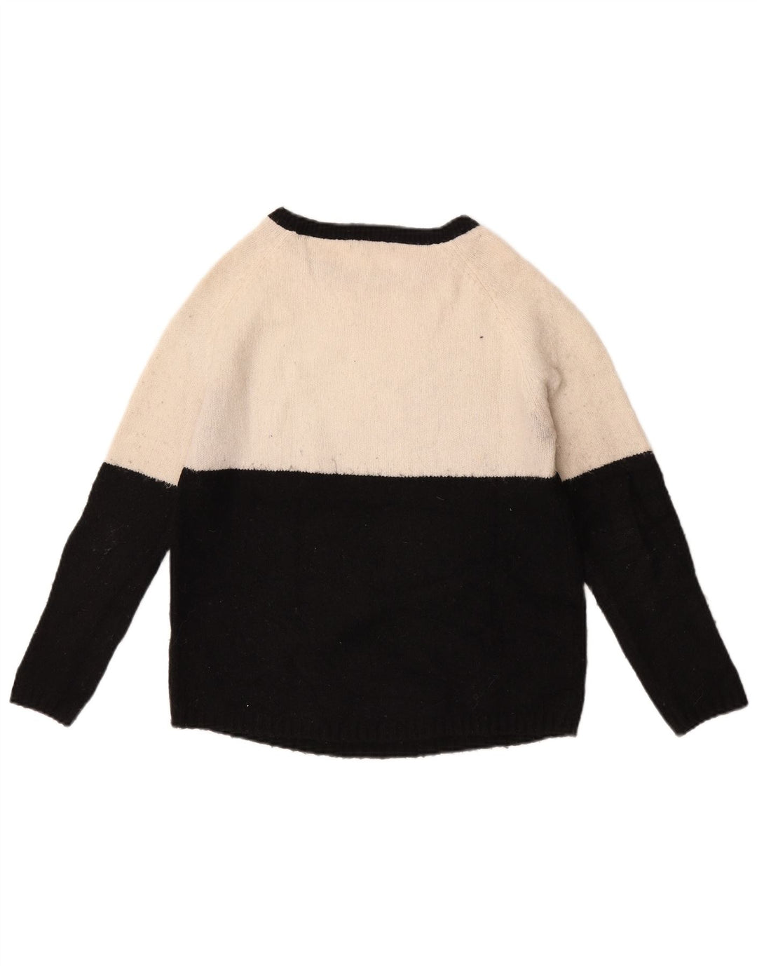 Zara Womens Crew Neck Jumper Sweater UK 10 Small White Colourblock
