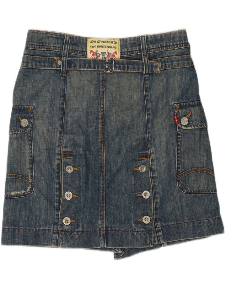 LEVI'S Womens Denim Skirt Small W28 Blue Cotton