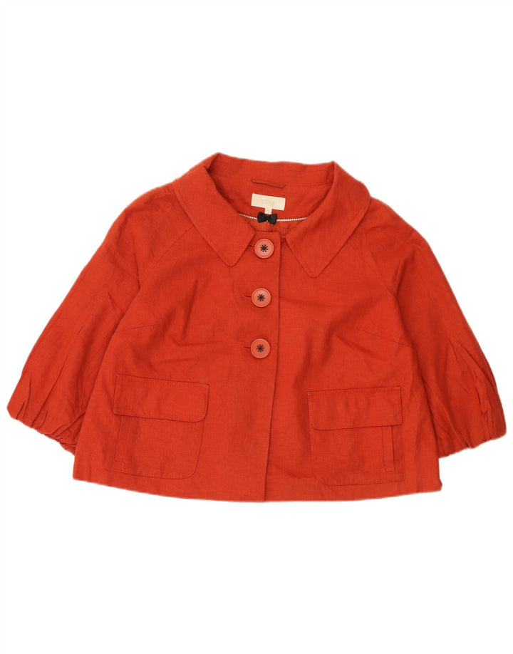 Marks & Spencer Girls 3/4 Sleeve Bomber Jacket 13-14 Years Red Linen