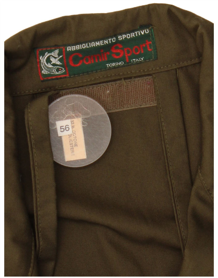 Vintage Mens Utility Jacket IT 56 3XL Khaki Polyester