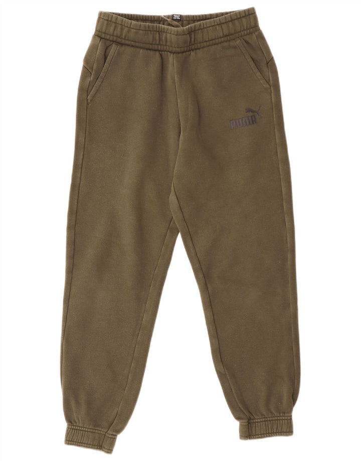 Puma Boys Tracksuit Trousers Joggers 11-12 Years  Khaki Cotton