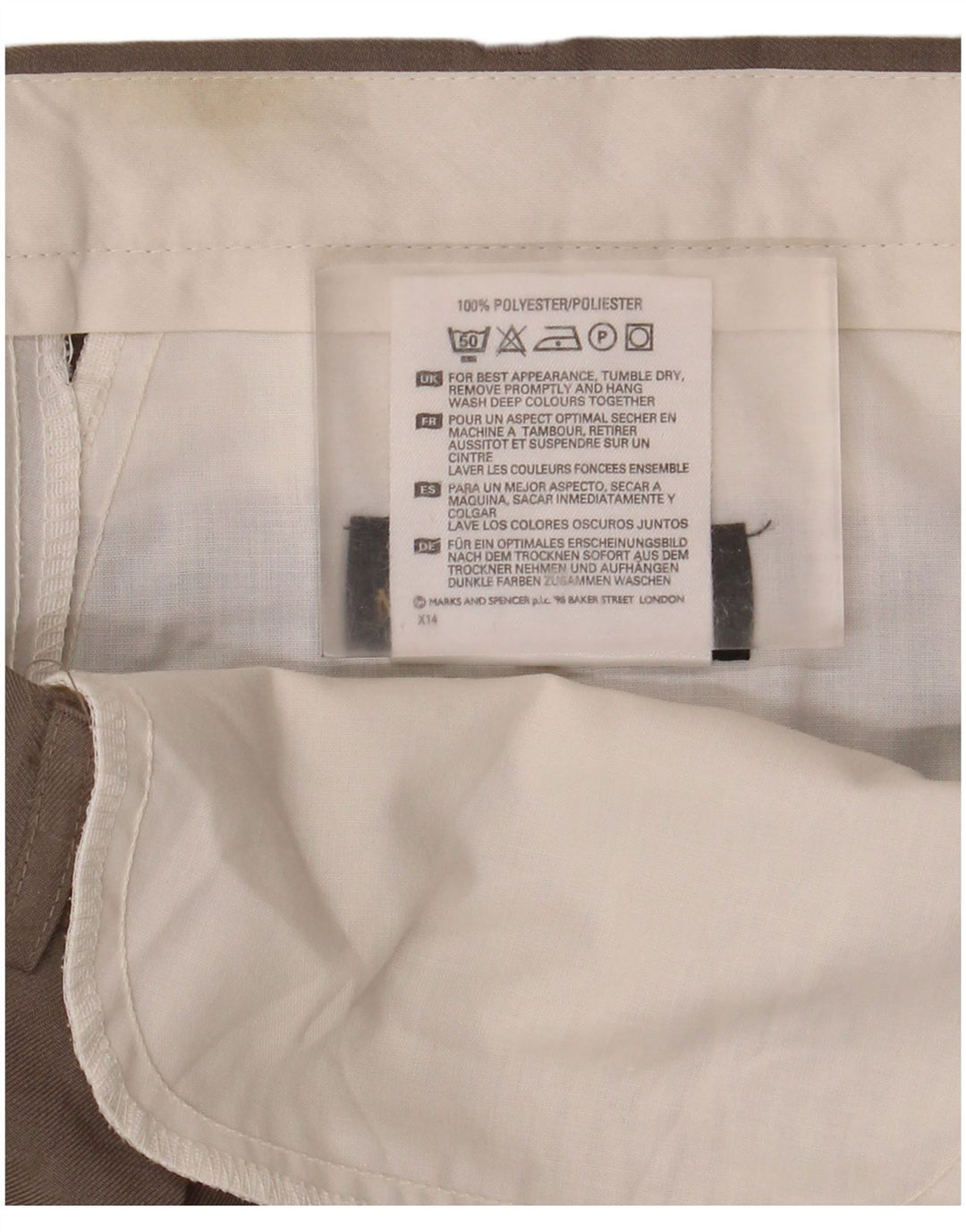 Marks & Spencer Mens St. Michael Pegged Casual Trousers W38 L29 Brown