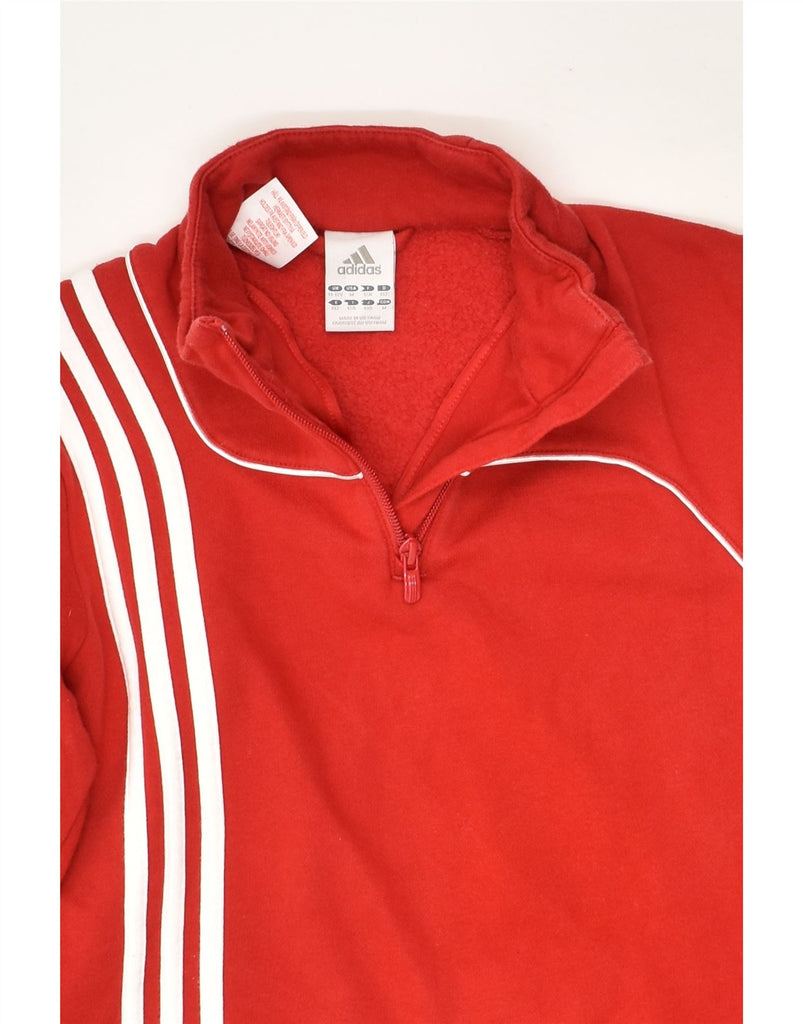 ADIDAS Girls Sweatshirt Jumper 11-12 Years Red Cotton | Vintage Adidas | Thrift | Second-Hand Adidas | Used Clothing | Messina Hembry 