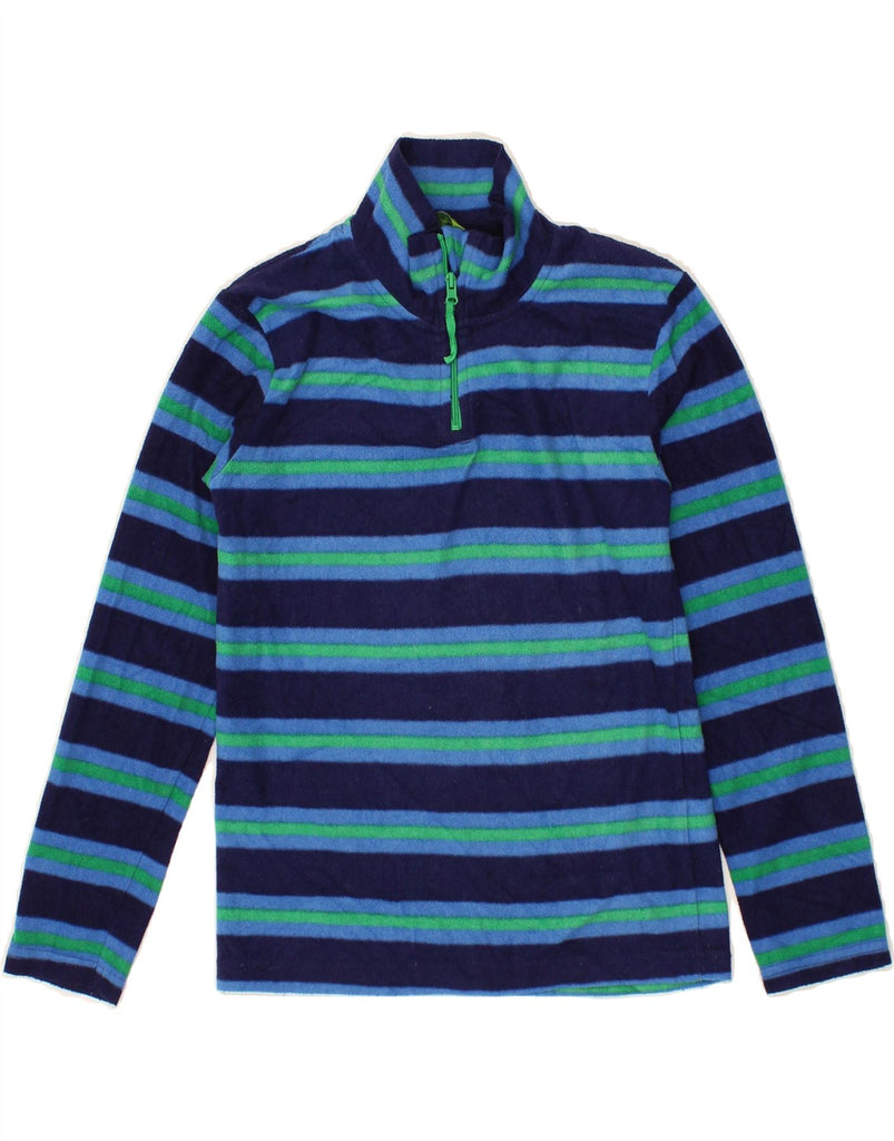 MOUNTAIN WAREHOUSE Boys Zip Neck Fleece Jumper 9-10 Years Blue Striped Vintage Mountain Warehouse and Second-Hand Mountain Warehouse from Messina Hembry 