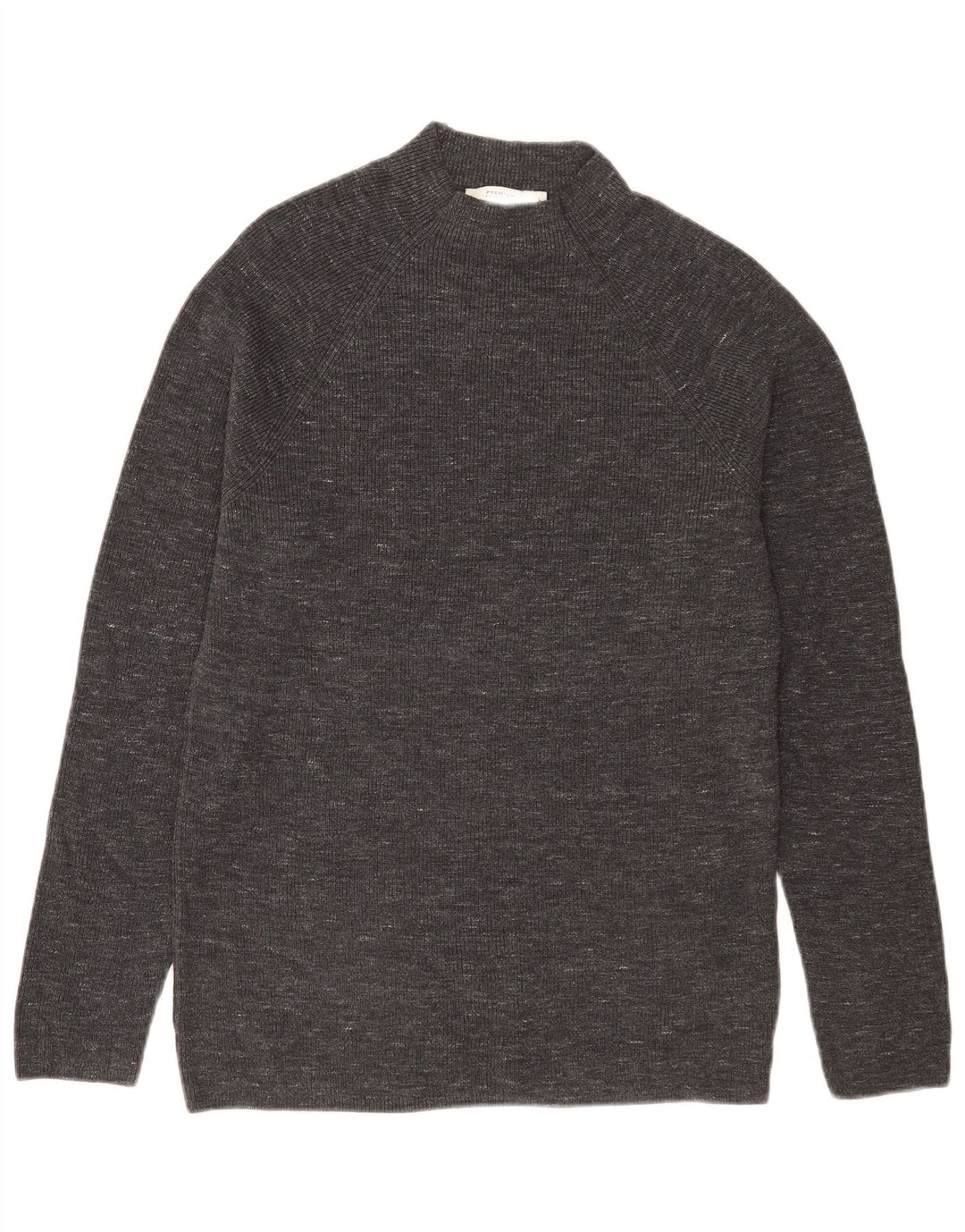 Jack & Jones Mens Turtle Neck Jumper Sweater Large Grey Flecked Cotton