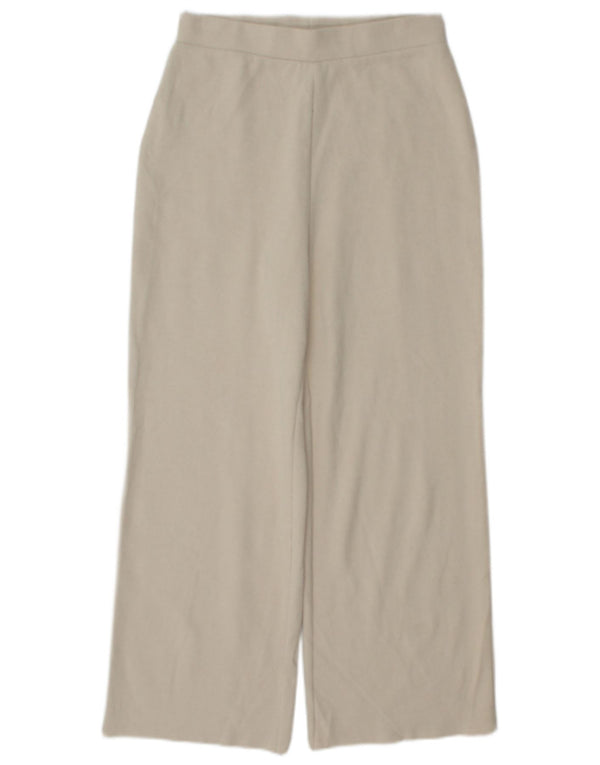 Zara Womens Knit Tracksuit Trousers UK 10 Small  Off White