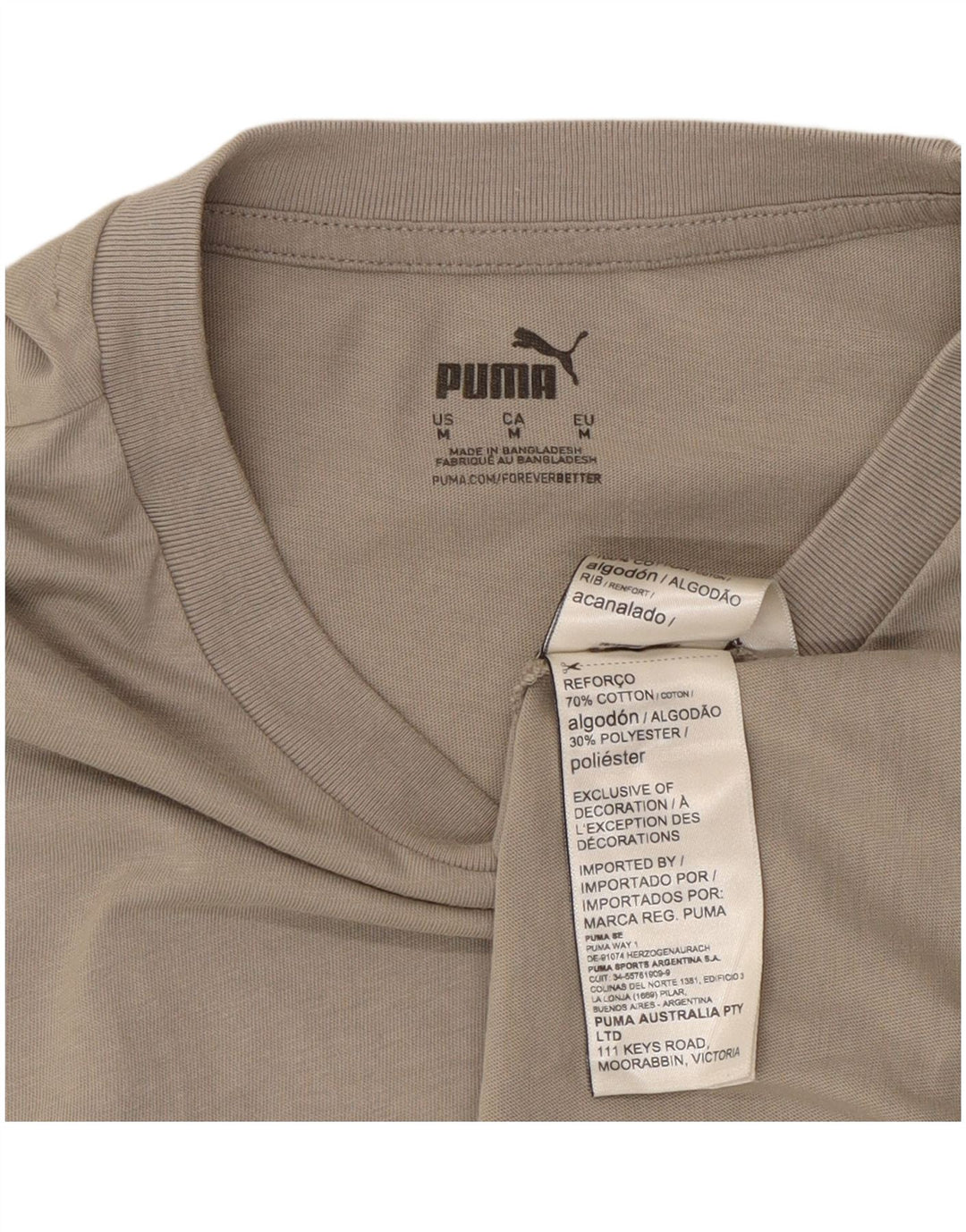 Puma Mens Graphic T-Shirt Top Medium Grey Cotton