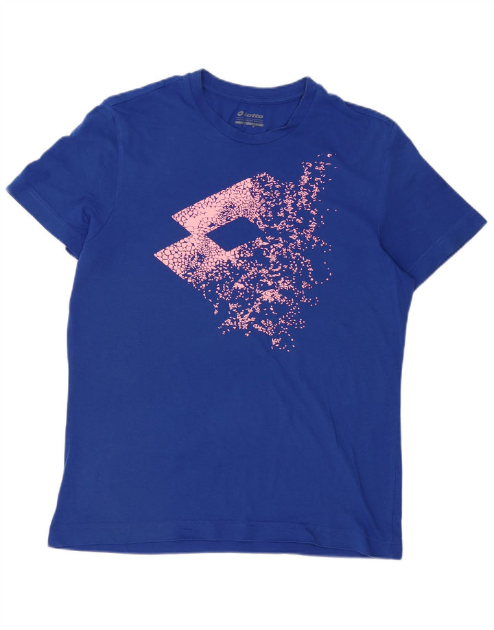 Lotto Mens Graphic T-Shirt Top Large Blue Cotton