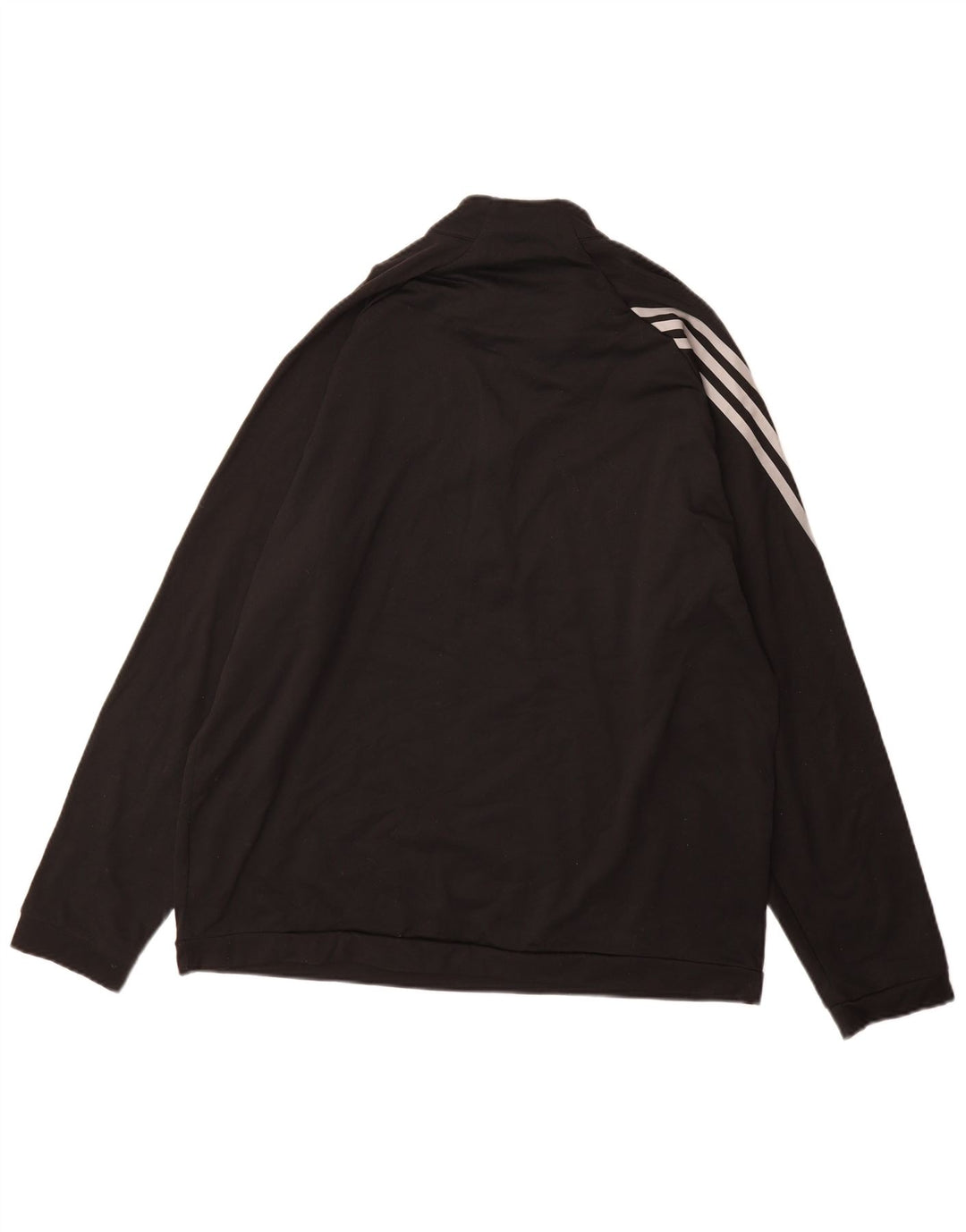 Adidas Mens Zip Neck Pullover Tracksuit Top Large Black Polyester