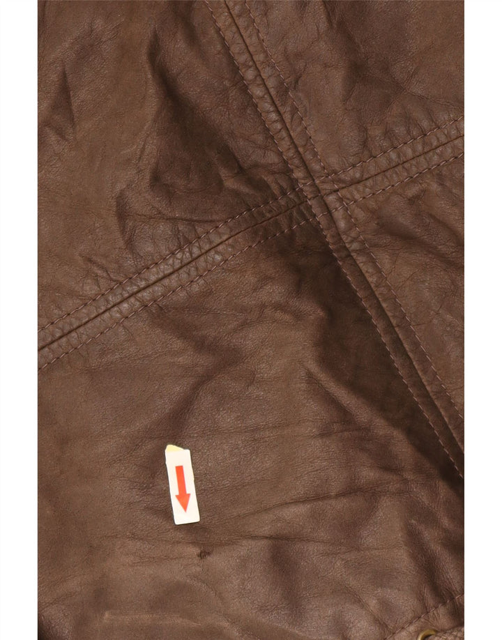 CONBIPEL Mens Leather Jacket UK 40 Large Brown Leather