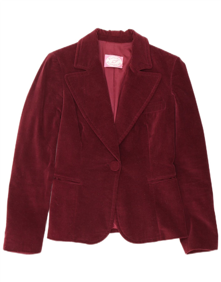 Blugirl Blumarine Womens 1 Button Blazer Jacket IT 42 Medium Burgundy