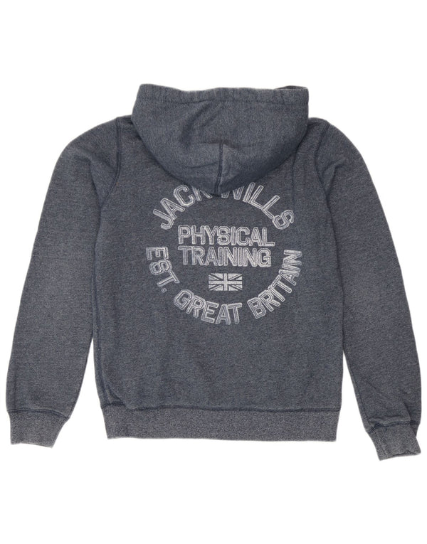 Jack Wills Womens Hoodie Jumper UK 12 Medium  Navy Blue Flecked Cotton