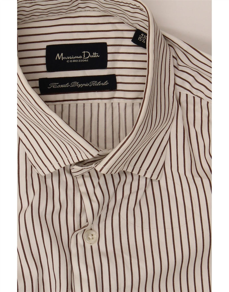 MASSIMO DUTTI Mens Shirt Size 15 1/2 40 Medium White Striped Vintage Massimo Dutti and Second-Hand Massimo Dutti from Messina Hembry 