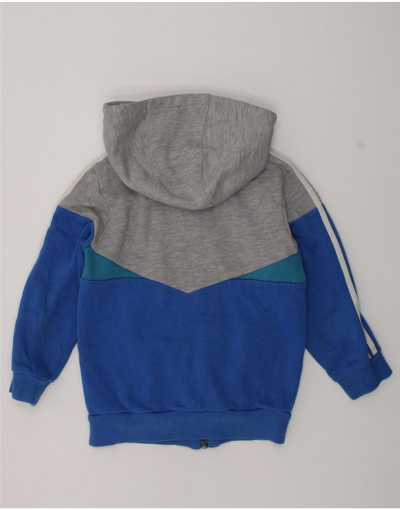 ADIDAS Boys Zip Hoodie Sweater 3-4 Years Blue Colourblock Cotton | Vintage Adidas | Thrift | Second-Hand Adidas | Used Clothing | Messina Hembry 