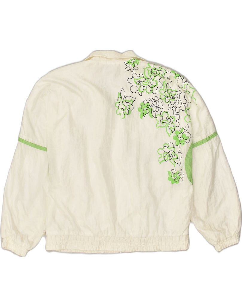 FILA Womens Graphic Tracksuit Top Jacket IT 46 Large White Floral | Vintage Fila | Thrift | Second-Hand Fila | Used Clothing | Messina Hembry 