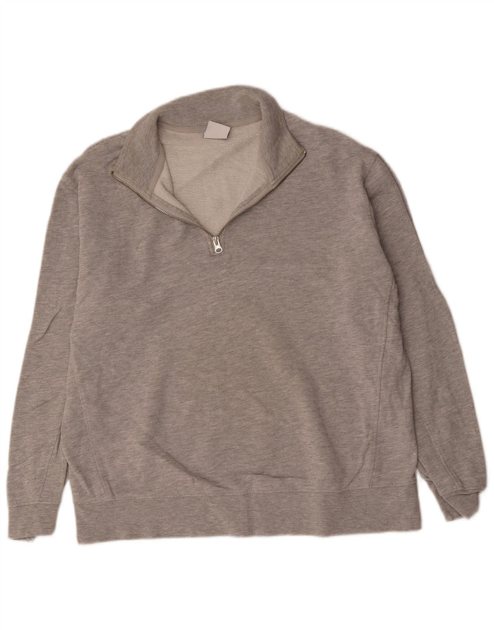 Zara Mens Zip Neck Sweatshirt Jumper Large Grey