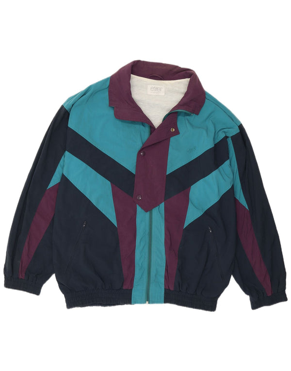 ETIREL Mens Loose Fit Tracksuit Top Jacket IT 50 Medium Blue Colourblock