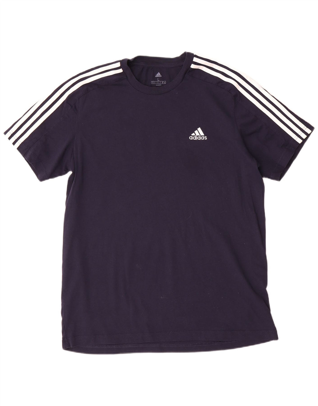Adidas Mens T-Shirt Top Large Navy Blue Cotton
