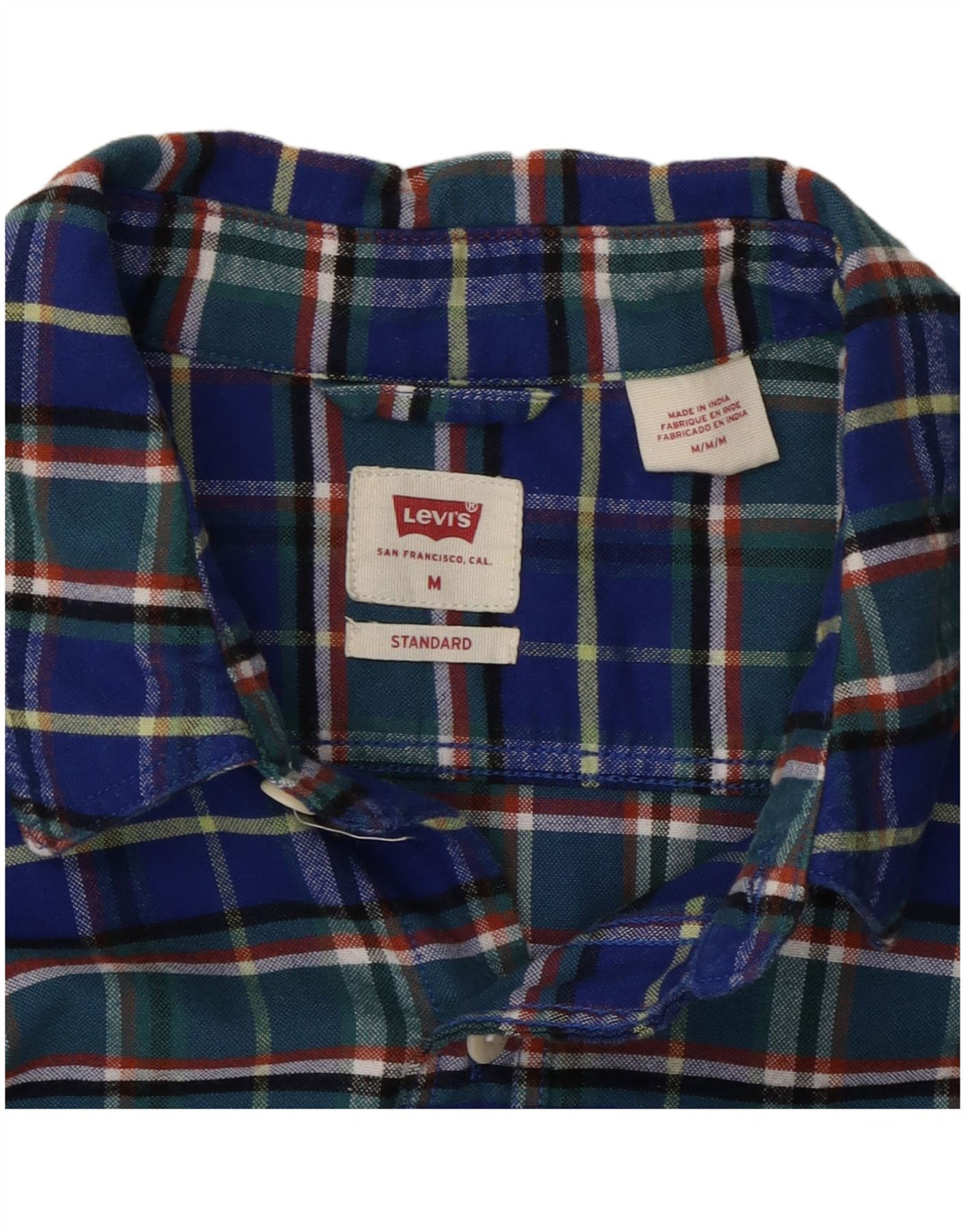 LEVI'S Mens Standard Fit Flannel Shirt Medium Multicoloured Check Cotton