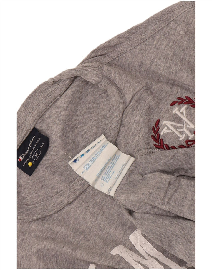 Champion Mens Rochester Graphic T-Shirt Top Medium Grey Flecked Cotton