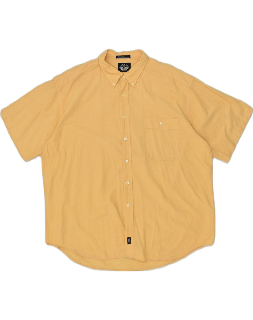 DOCKERS Mens Short Sleeve Shirt 2XL Yellow Cotton | Vintage Dockers | Thrift | Second-Hand Dockers | Used Clothing | Messina Hembry 