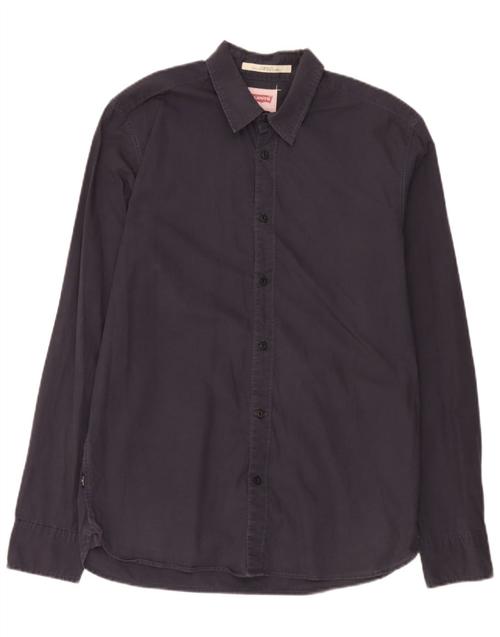 Levi's Mens Standard Fit Shirt Medium Navy Blue