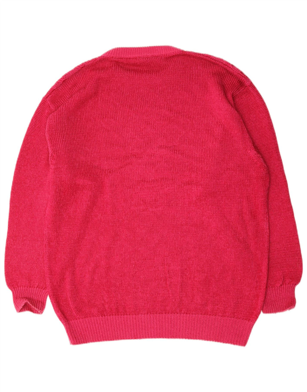 Vintage Mens Crew Neck Jumper Sweater Large Pink Cotton