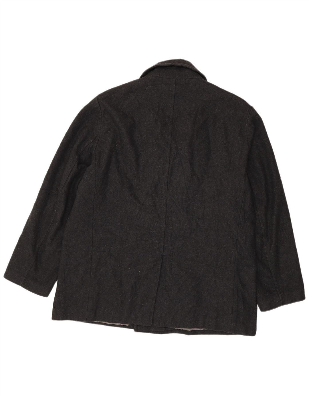 Calvin Klein Mens Pea Coat UK 42 XL Black Wool