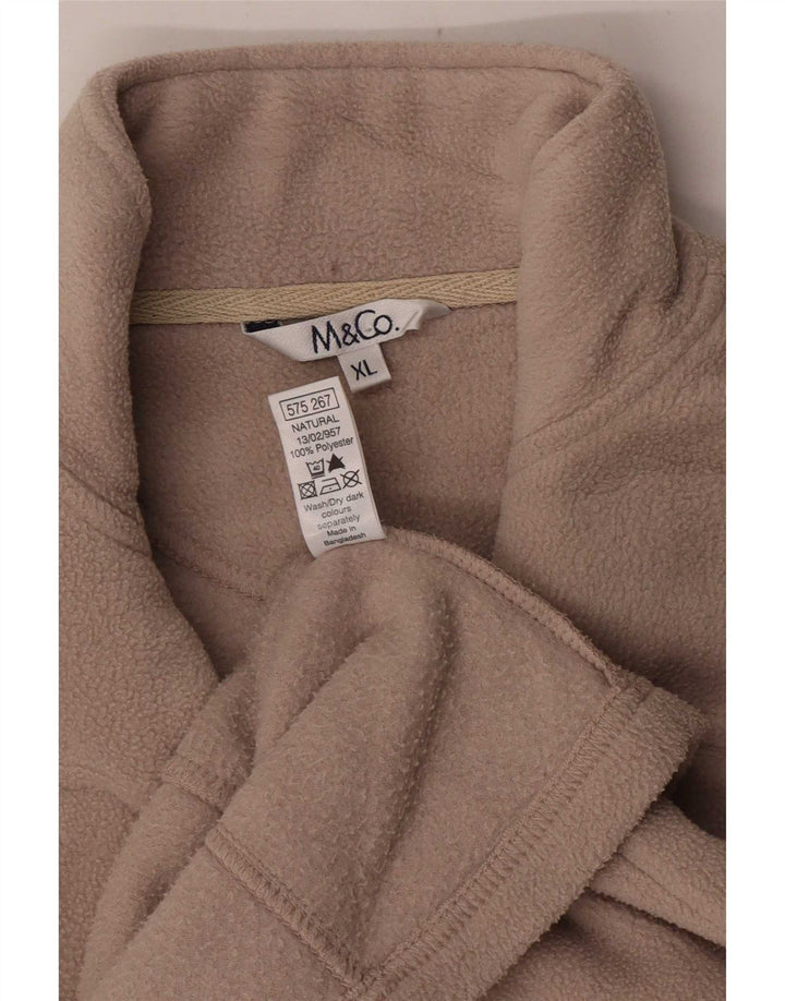 M&Co Womens Fleece Jacket UK 18 XL Beige Polyester