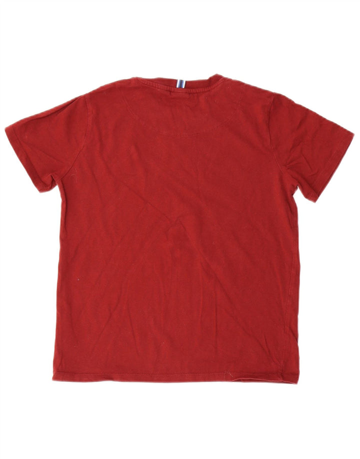 TED BAKER Boys Graphic T-Shirt Top 10-11 Years Burgundy Cotton