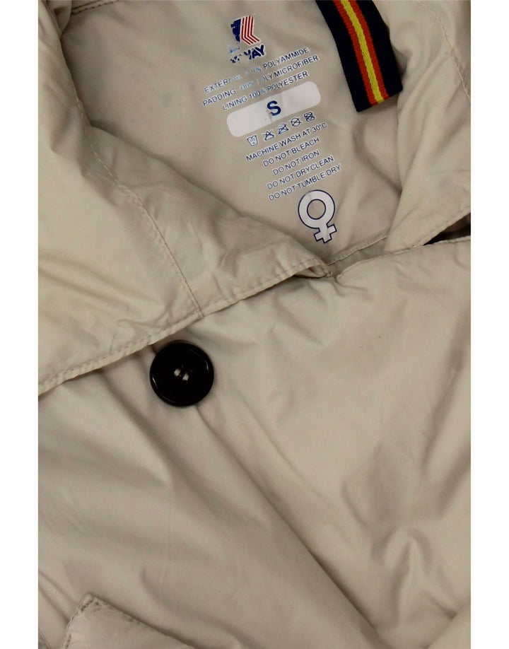 K-Way Womens Trench Coat UK 10 Small Grey Nylon