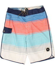 RIP CURL Boys Swimming Shorts 9-10 Years  Multicoloured Striped Polyester