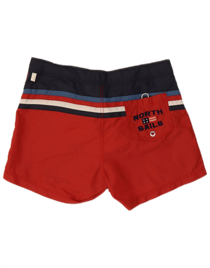 North Sails Mens Graphic Swimming Shorts Medium Red Colourblock Polyamide
